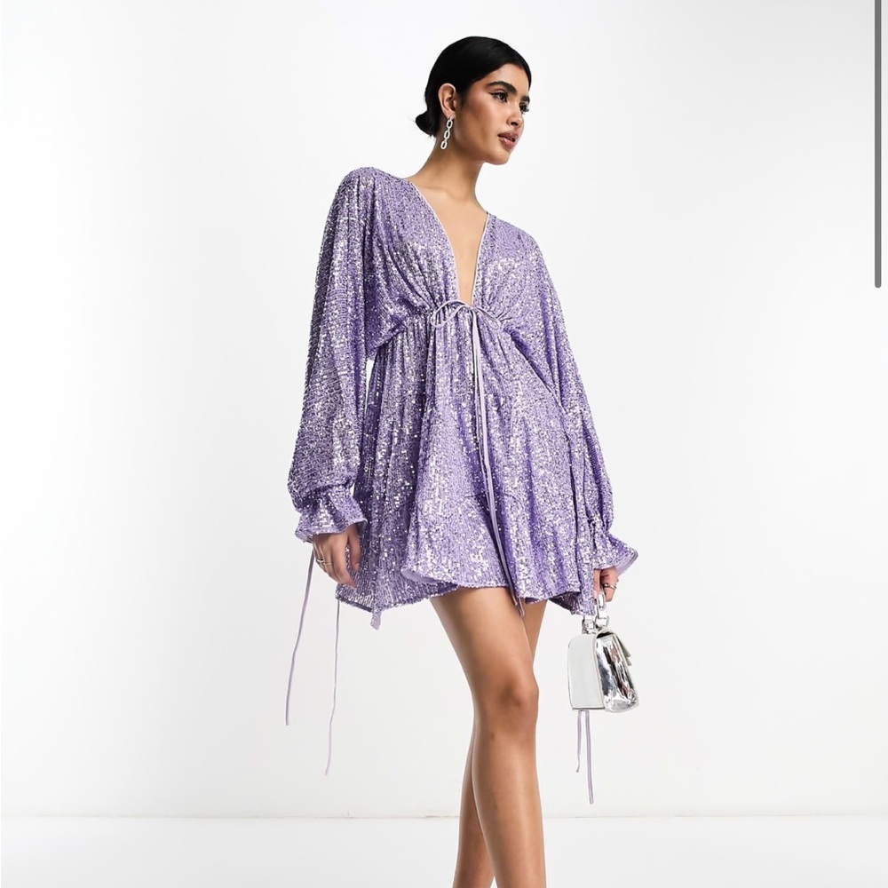 ASOS Purple Sequin Mini Dress
